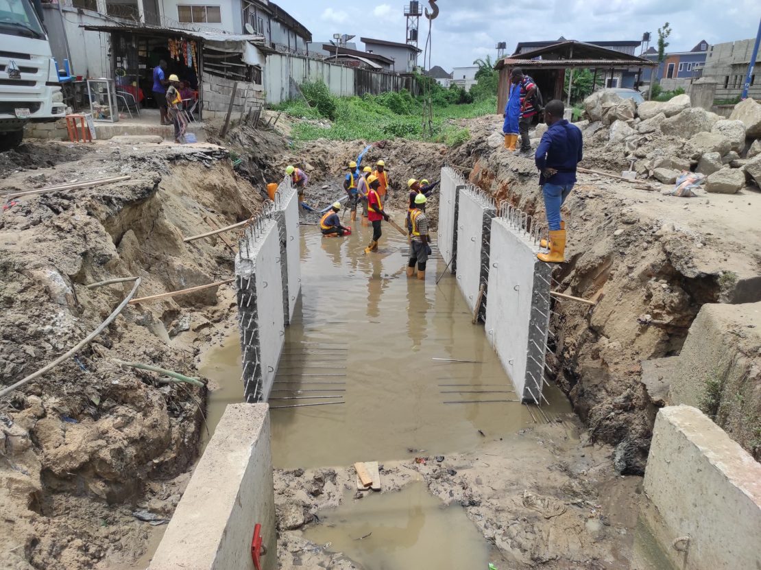 The culvert at KFT NNPC link road at ch 0+580, installation of the culvert well