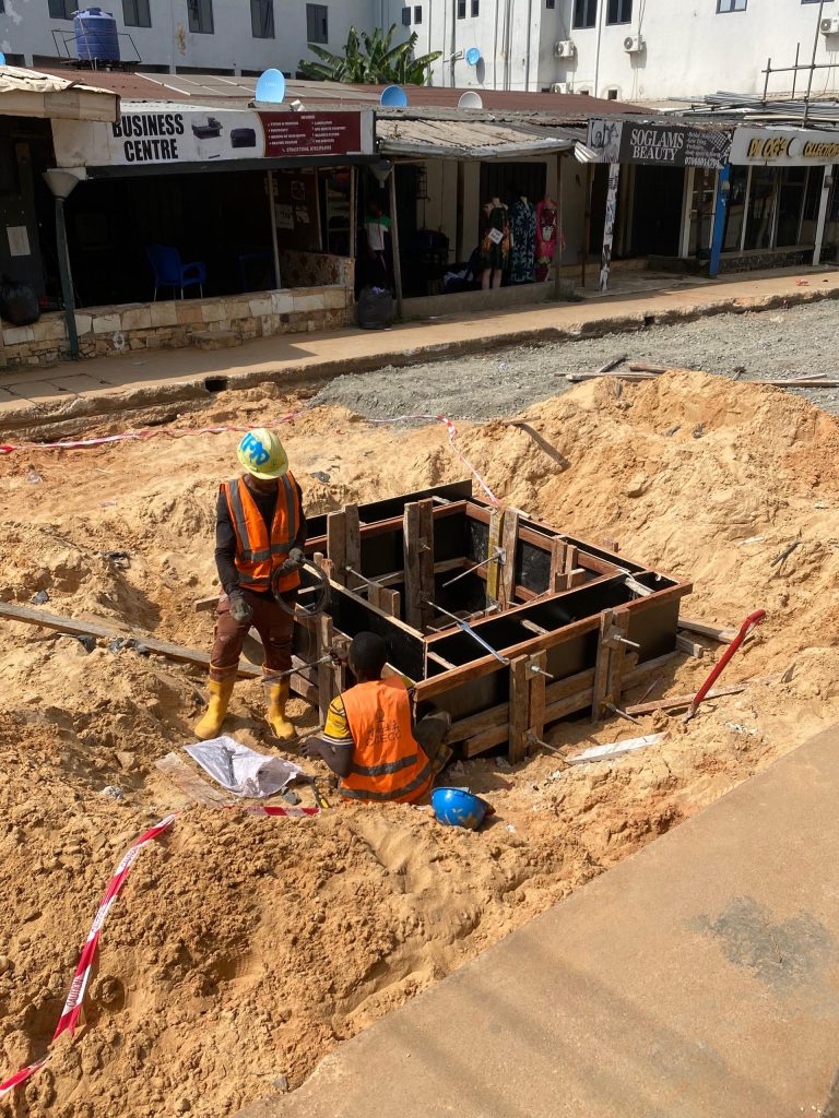 Preparing of Manhole form work at CH 0+675 on Nwelih street by submit road